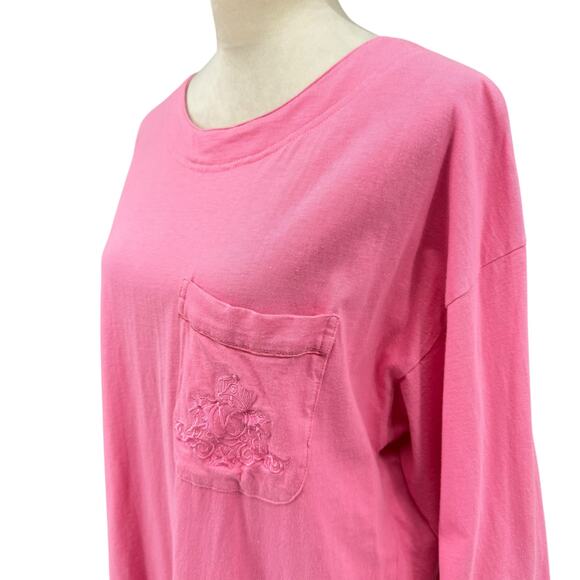Vintage Victoria’s Secret Gold Label Barbie Pink 100% Cotton Sleepshirt Pajama - Picture 5 of 12